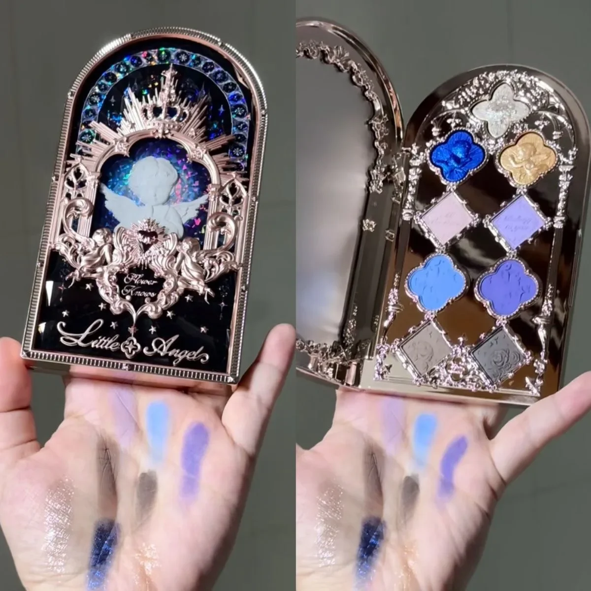 Flower Knows Little Angel Collection 9 Color Eye shadow Palette Matte Glow Shimmer Weeping Angel Midnight Blue Moon Palette