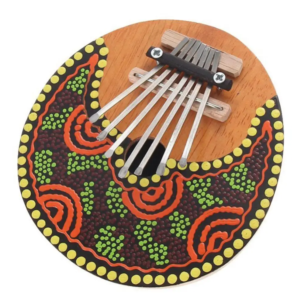 7 Keys Coconut Shell Thumb Piano Adults Kids Kalimba Thumb Piano Finger Piano Colorful Hand Painted Thumb Piano Musical Kalimba