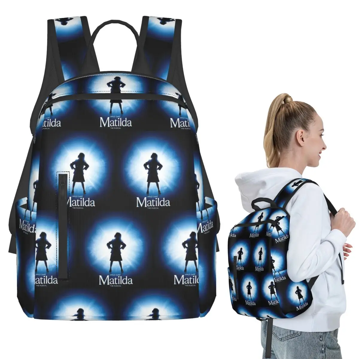 

Roald Dahl Matilda The Musical Backpack Student BookBag Kids School Bag Laptop Shoulder Bags Boys Girls