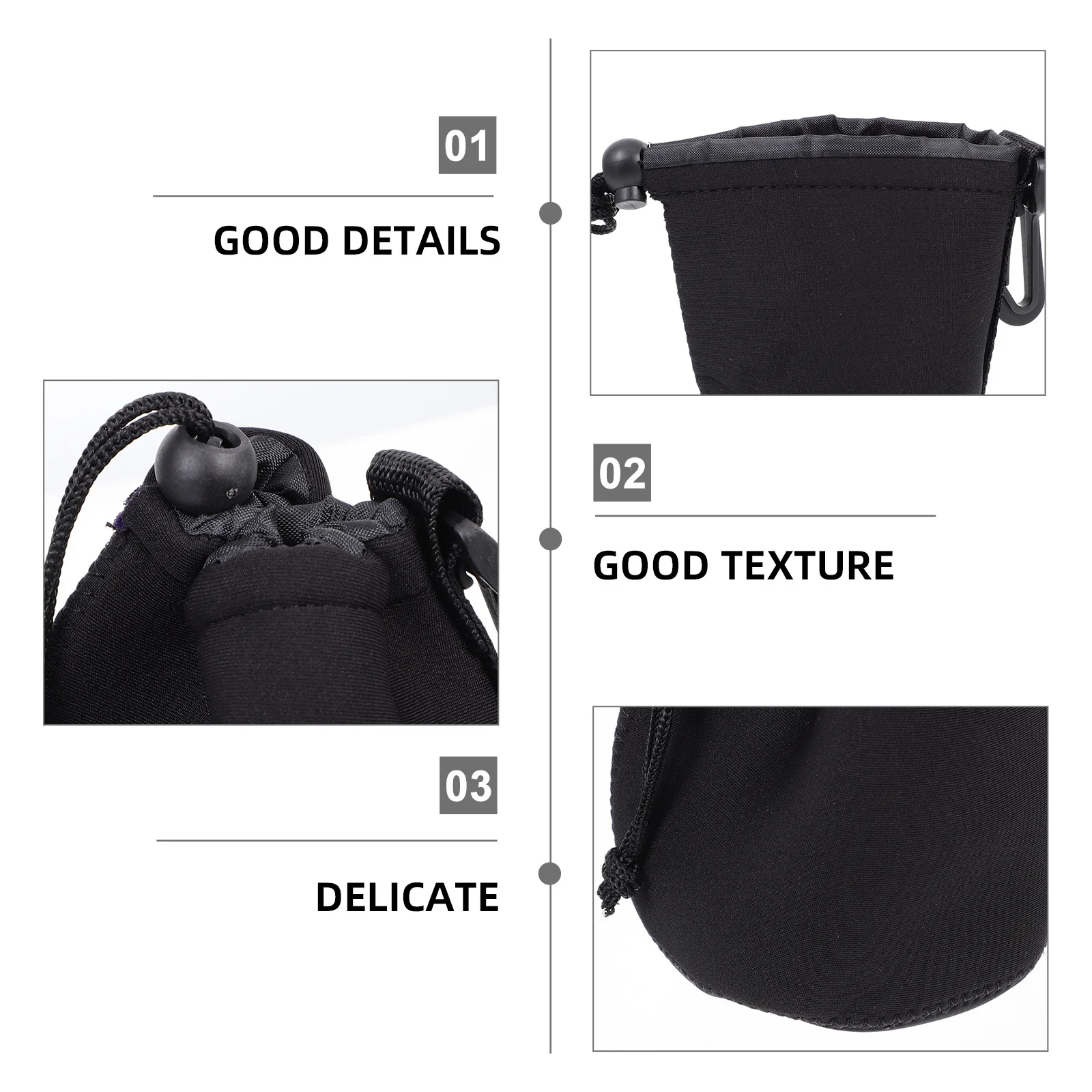 4 قطع من كيس التخزين للكاميرا من النيوبرين القوي يحمي من المطبات وحزام رطوبة الغبار قابل للفصل