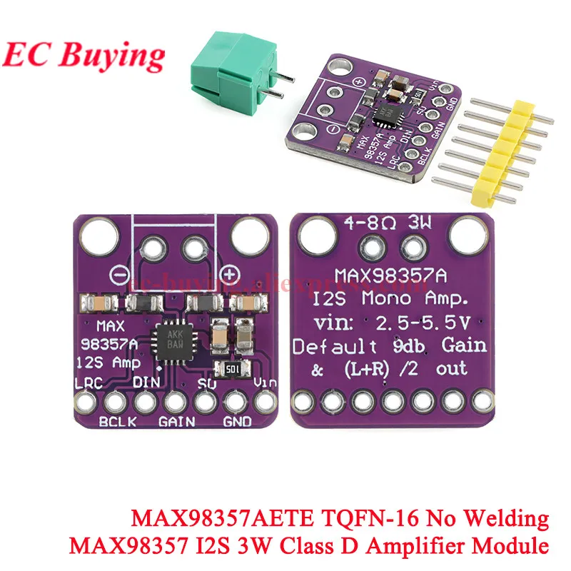 10 قطعة/1 قطعة MAX98357 I2S 3 واط فئة D مكبر للصوت واجهة اندلاع DAC وحدة فك ترميز لوحة الصوت بدون مرشح لراسبيري Pi ESP32