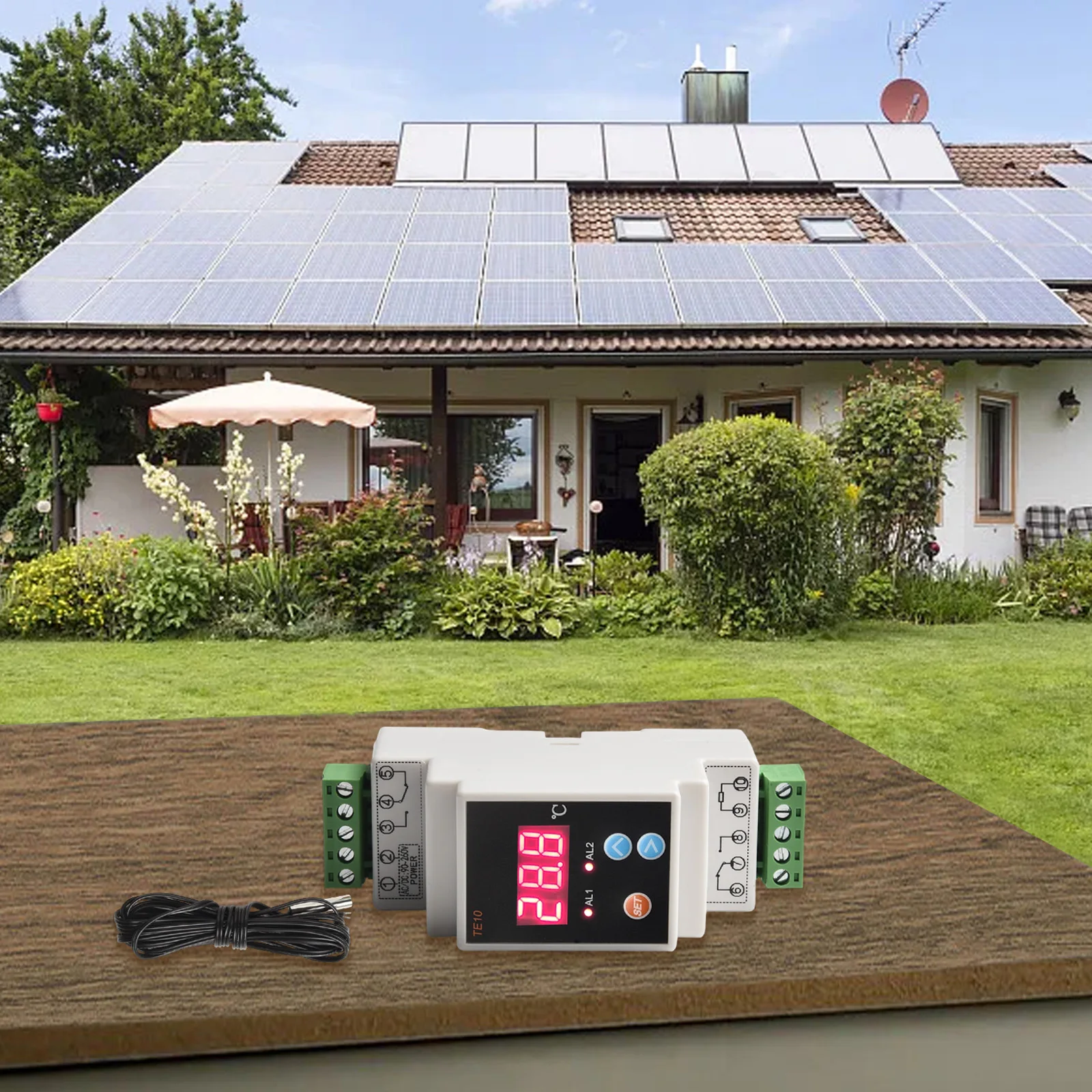 AC90 260V Thermostat Color White Temperature Alarm Controller Adjustment Function Easy To Install Simple Circuit