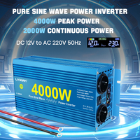 2000W Continuous Power Pure Sine Wave Inverter Peak Power 4000W DC 12V to AC 230V 50HZ EU Socket LCD Car Voltmeter Converter