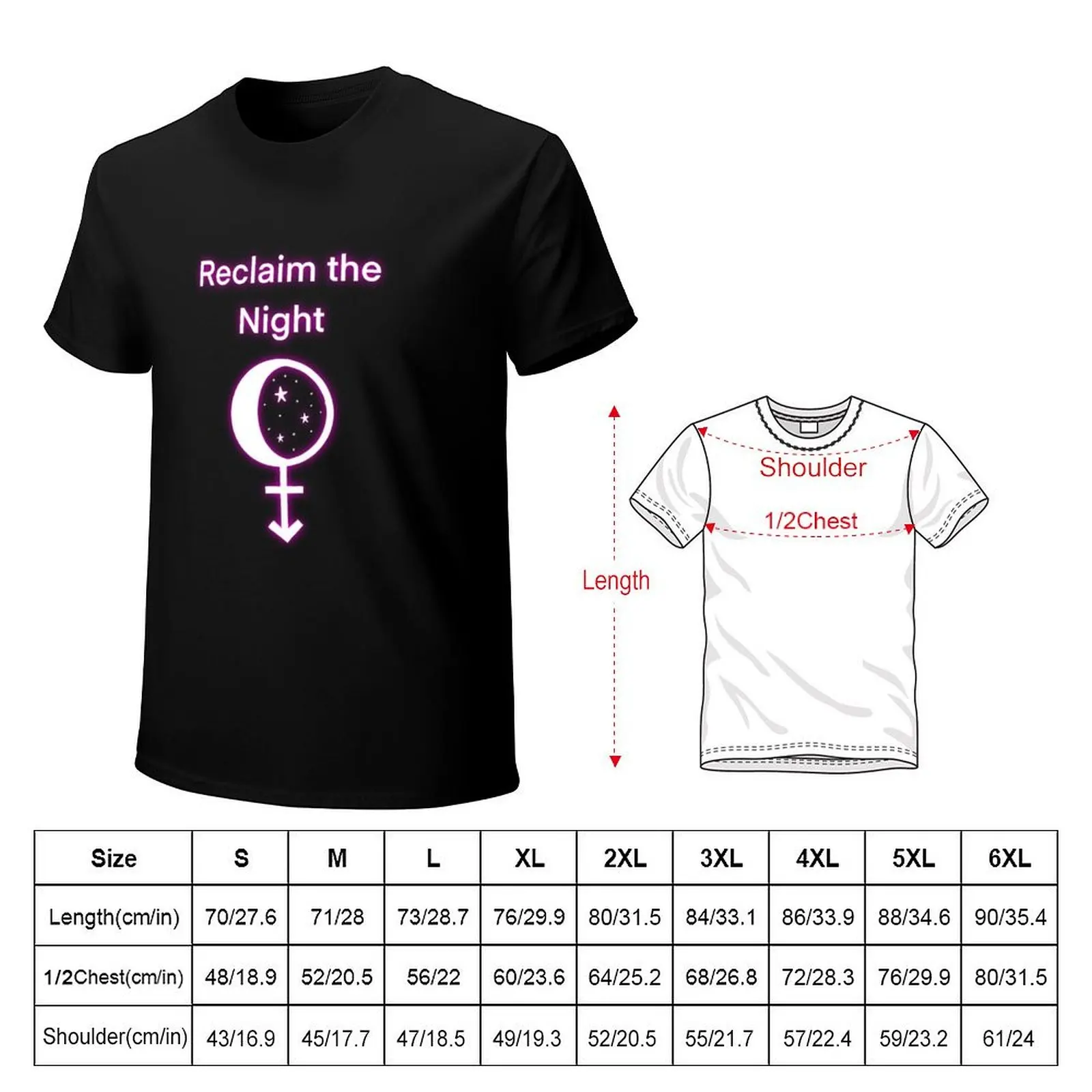 Reclaim the night version 2 T-Shirt Casual Minimalist Short Sleeve Top