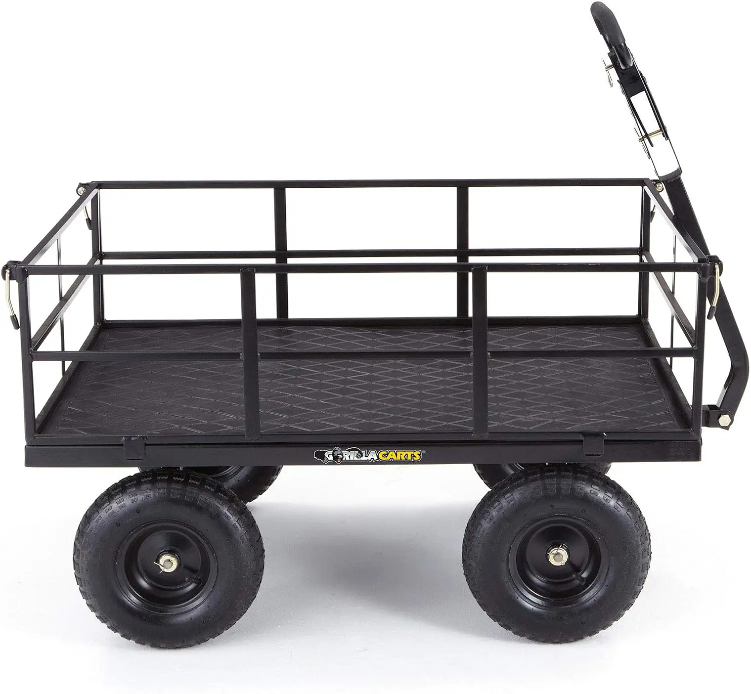 GOR1400-COM Steel Utility Cart, Heavy-Duty Convertible 2-in-1 Handle and Removable Sides, 12 cu ft