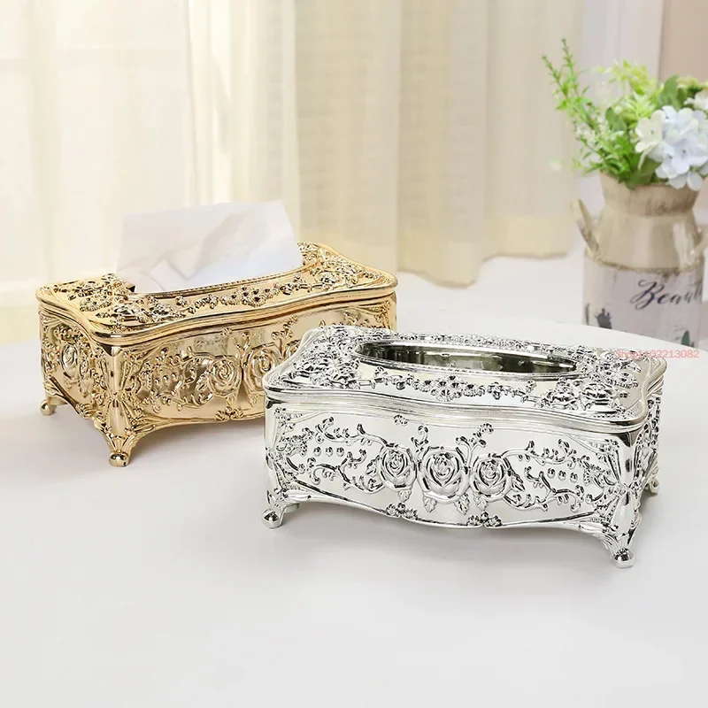 Gold/Silber Europäische Luxus-Acryl-Taschentuchbox Hotel-Restaurant-Serviettenhalter Haushalt-Taschentuchbox