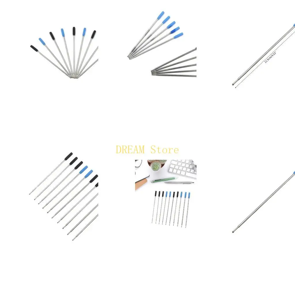 

10PCS Metal Pen Refills Blue Black 115mm Replacement for Ballpoint Pens best sale