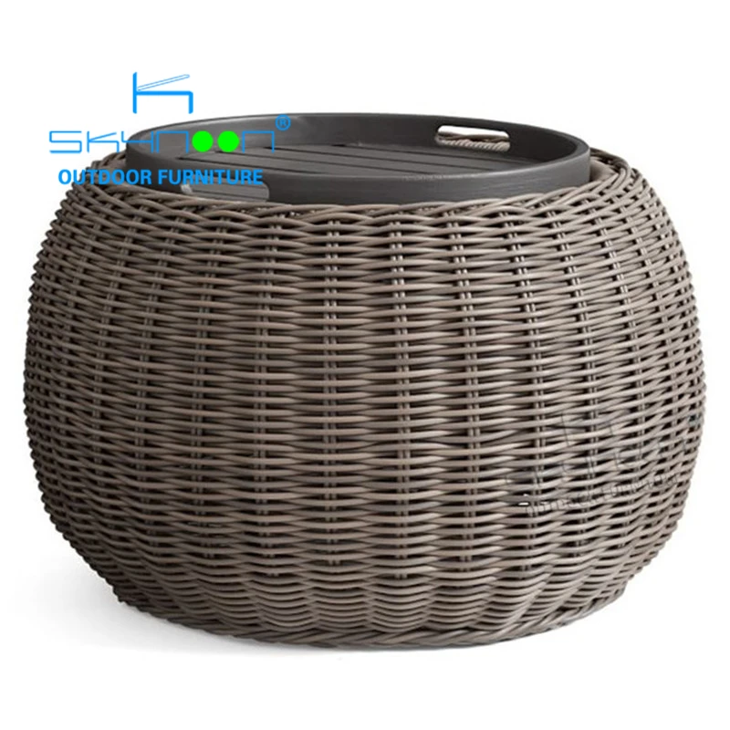 Living Room Furniture wicker storage table European style round outdoor table High quality rattan side table(21111)