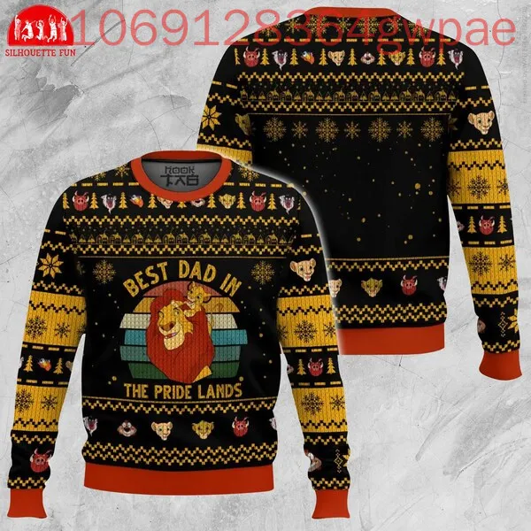 Disney Christmas Scar Ugly Men Sweater The Lion King Ugly Christmas Sweater Matching Family Sweatshirt Merry Christmas Holiday