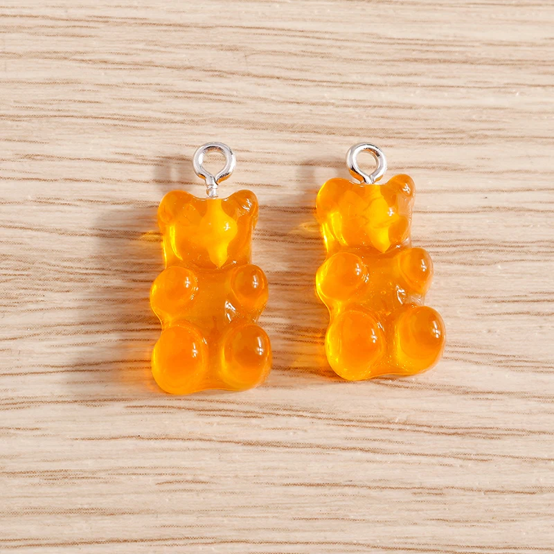 10 Stück 11 x 21 mm Cartoon-Süßigkeitsfarben, Gummibärchen-Anhänger für die Herstellung von Ohrringen, Halsketten, Armbändern, DIY-Handwerk, Schmuckzubehör – Detail 4