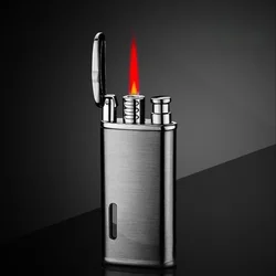 New Retro Metal Turbo Jet Lighter Butane Torch Cigarette Lighter Gas Windproof Petrol Lighter Smoking Accessories Men Cool Gift