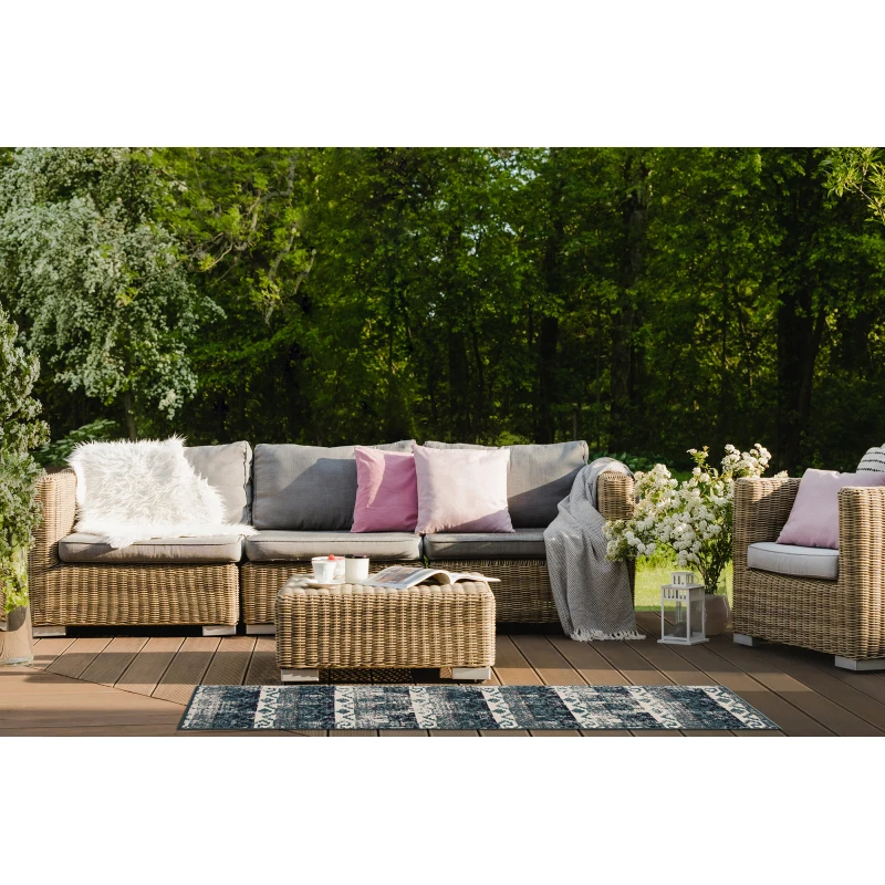 سجادة رمي مستطيلة حديثة ومهندسية ومزخرفة مقاس 1'11 × 3'7