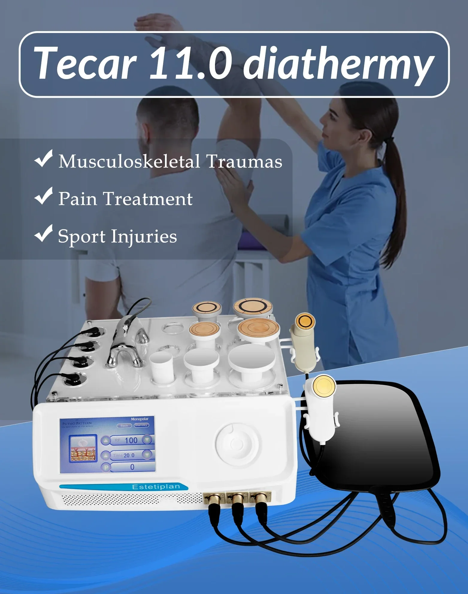 

Hot Sale Radiofrequency High Power Rehabilitation Therapy Rf Deep Fascia 448k Tecar Fisiowarm 7.0 Tecar Therapy