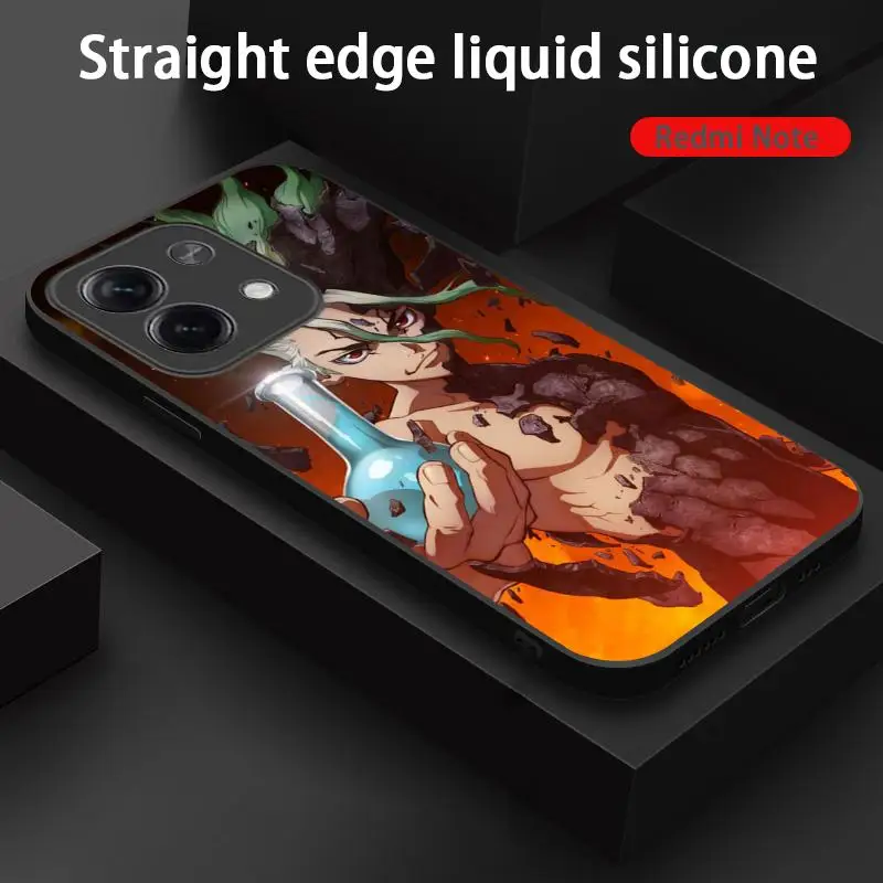 Dr.stone Senkuu cool anime man ins Phone Case For Xiaomi Redmi Note 14 13 12 11 Pro Plus S 5G 14C A3 Soft Black Phone Cover