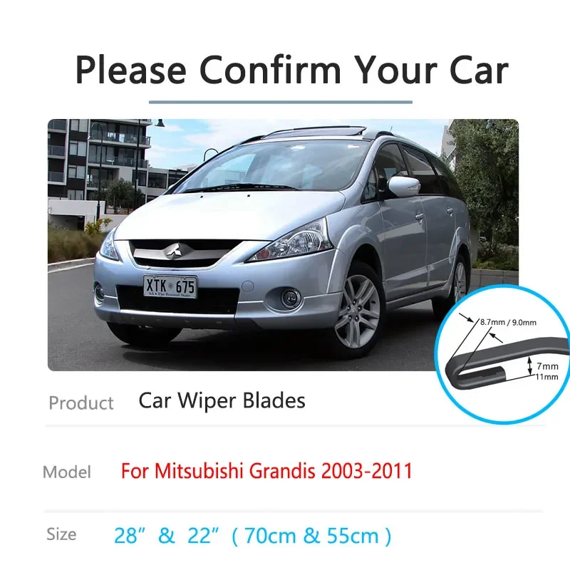 For Mitsubishi Grandis Space Wagon 2003~2011 NA BA Parts Auto Front Rear Wiper Blades Cutter Back Window Arm U J Hook Hatchback