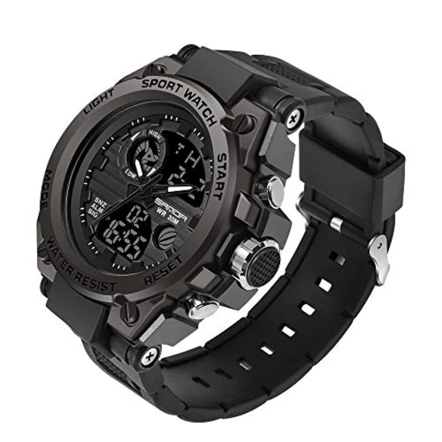

KXAITO Men's Watches Sports Outdoor Waterproof Military Watch Date Multi Function Tactics LED Alarm Stopwatch