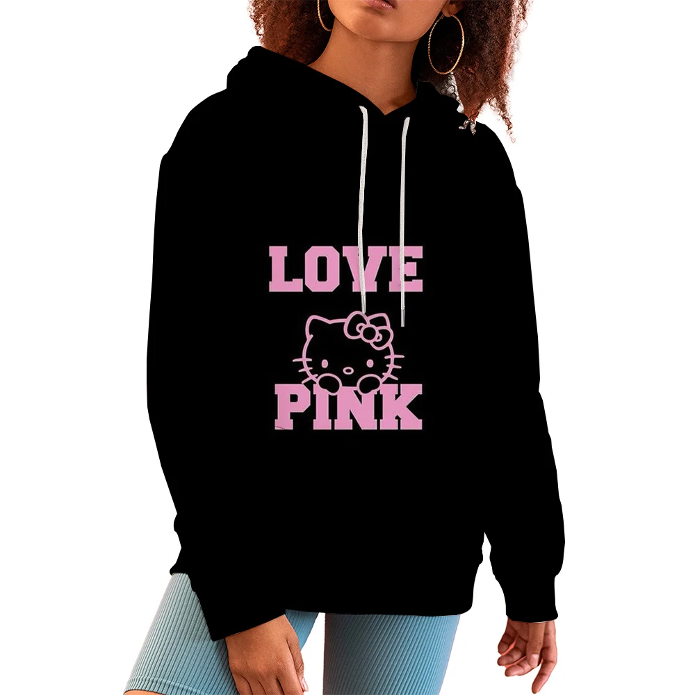 Women's Hello Kitty Hoodie, Women's Hoodie, Capuz Infantil, Harajuku, Girls, Sweatshirts, 3D