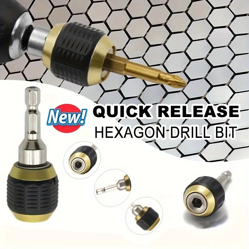 Large Head Pop-up Quick Release Self-locking Hexagonal Handle Extension Rod Electric Drill Driver Conversion Screwdriver Tool