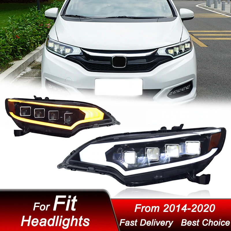

Car Headlights For Honda Fit GK5 2014-2020 new style full LED Assembly Upgrade High Configure Projector Lens Accessories Kit