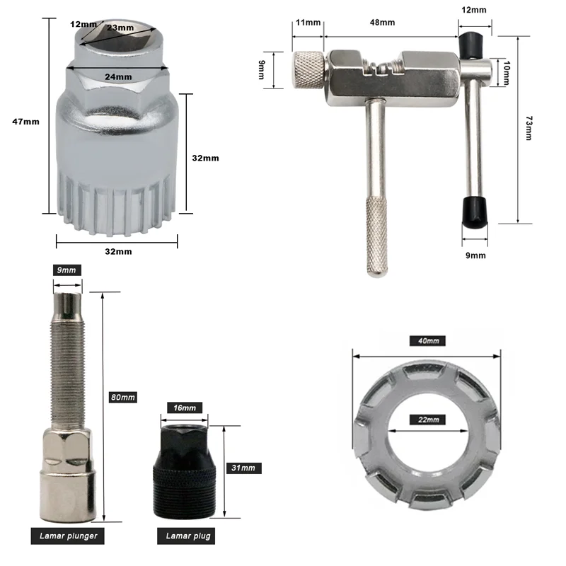 Bicycle Repair Tool Kits Flywheel Removal Bike Bottom Bracket Remover Chain Breaker Extractor Cutter Multitool Maintenance Set