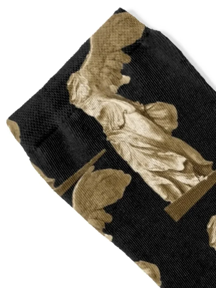 Winged Victory of Samothrace Golden Socks Thermal man winter cycling Men Socks Luxury Brand Women's