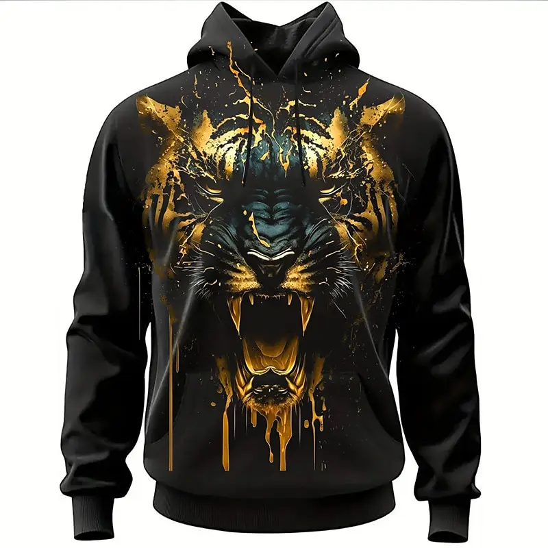 

Funny 3D Tiger Print Hoodies For Men ​Hip Hop Trend Harajuku Y2k Clothing Autumn Oversized Sweatshirt Fashion Male Hooded Shirt