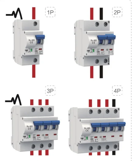 Open Electric RS485 circuit breaker intelligent Automatic recloser overload short circuit protection RS485