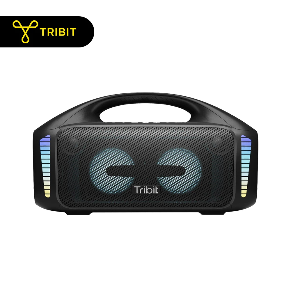 TRIBIT StormBox Blast Kabelloser Bluetooth-Lautsprecher, 90 W Lauter Stereo-Sound mit XBass LED-Lichtshow, IPX7 Wasserdichter Tragbarer Party-Lautsprecher mit PowerBank TWS, 30 Stunden Spielzeit,