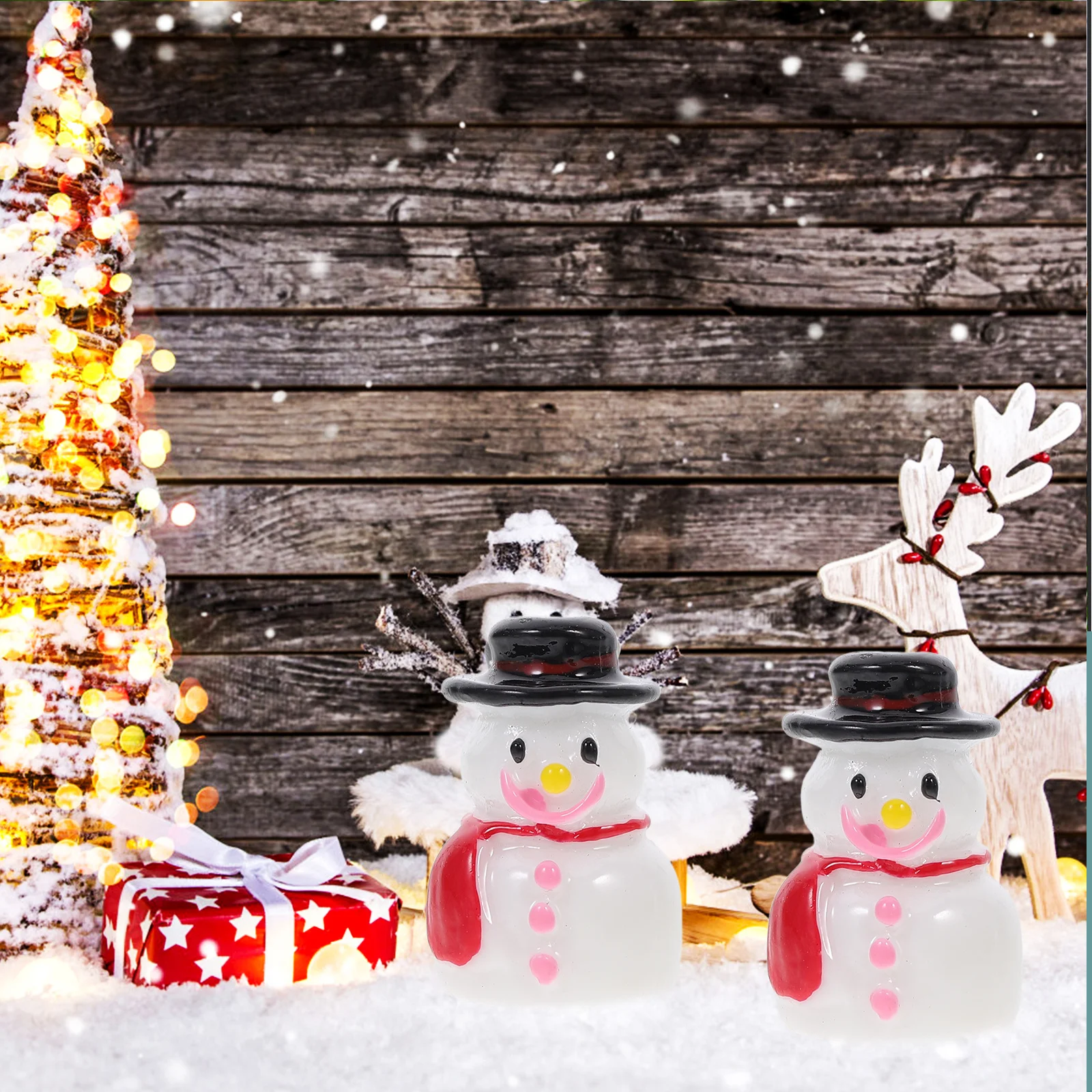 

20Pcs Resin Snowman Statues Miniature Xmas Decorations Tiny Snowman Ornaments for Holiday Crafts Home Party Decoration