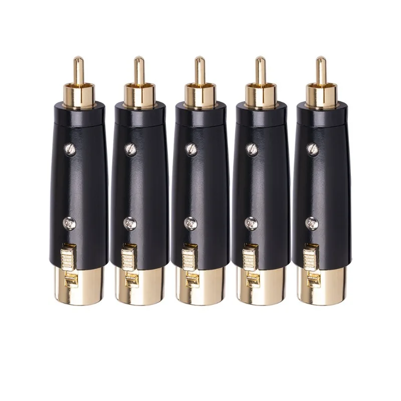 

Gold-plated Plug Zinc Alloy Shell Lotus Head RCA Male To Canon Female Audio Adapter