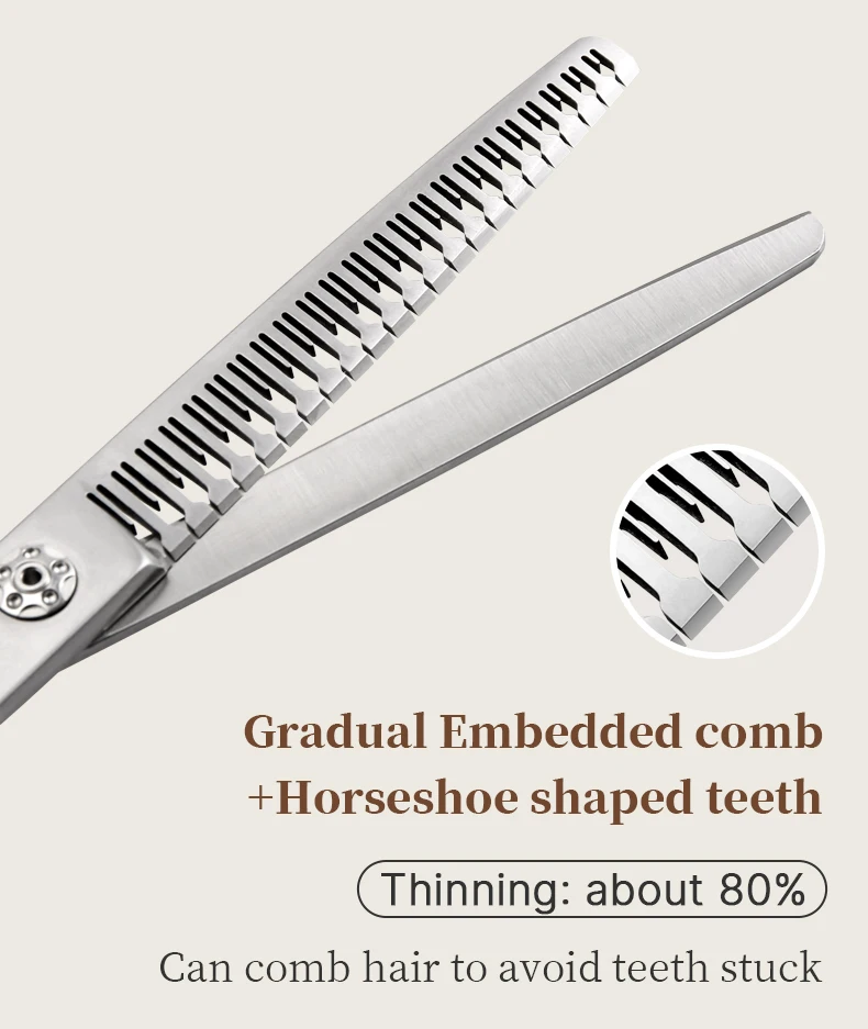 Fenice Slim Narrow Dog Grooming Scissors Set Straight/Curved/Thinner/Chunker Shears Schere Spezialisiert für KR- und JP Groomers – Detail 13