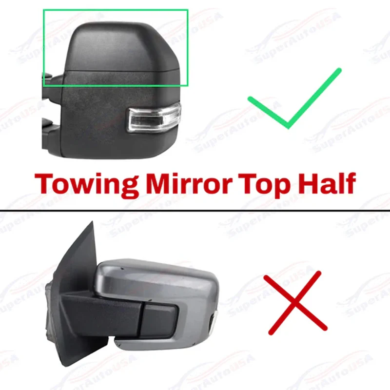 1 Pair Rearview Mirror Cover Housing Top Half For Ford F250 F550 Superduty 2017-2024 White Side Door Mirror Caps Car Accessories