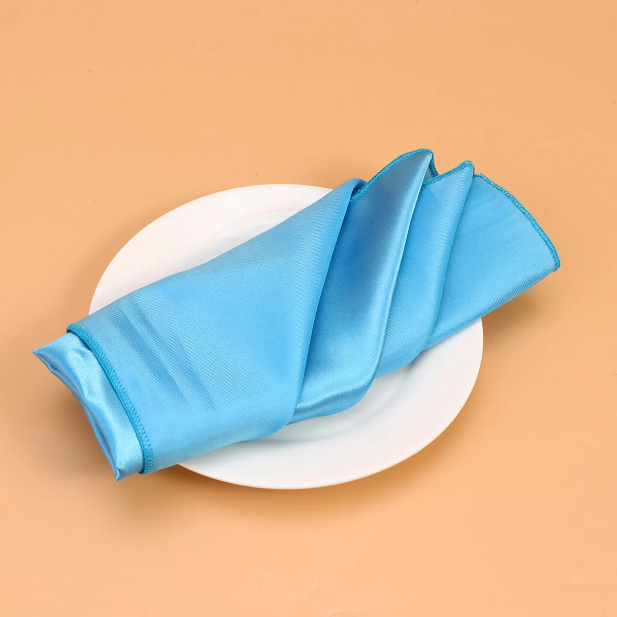 6Pcs Soft Polyester Square Napkin Cloth Solid Color Table Linen for Breakfast Lunch Dinner Placemat Tableware Pad 40x40cm Blue - view 2