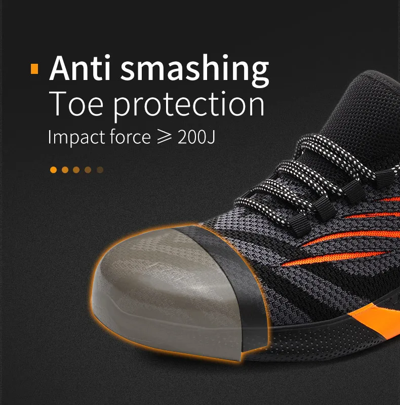 Large Size 49 50 Safety Shoes For Men Women Work Shoes Anti-smash Anti Puncture Protective Shoes Steel Toe Sneakers Men Shoes