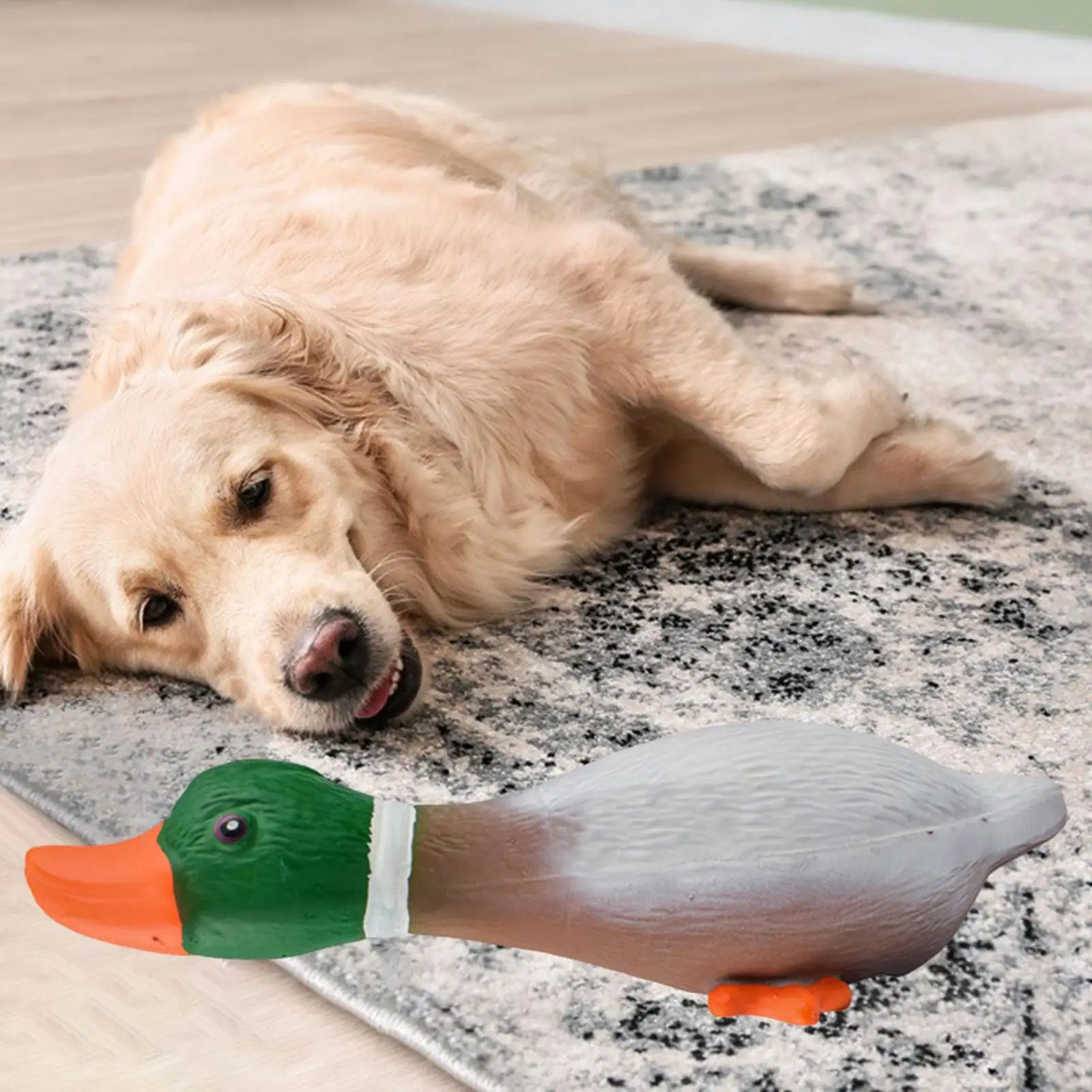 Stockente Ente Hundespielzeug, Trainings-Kauspielzeug für Hunde, quietschendes Spielzeug zum Laufen, aggressive Kauer, Hunde, kleine, mittelgroße und große Hunde, kauen