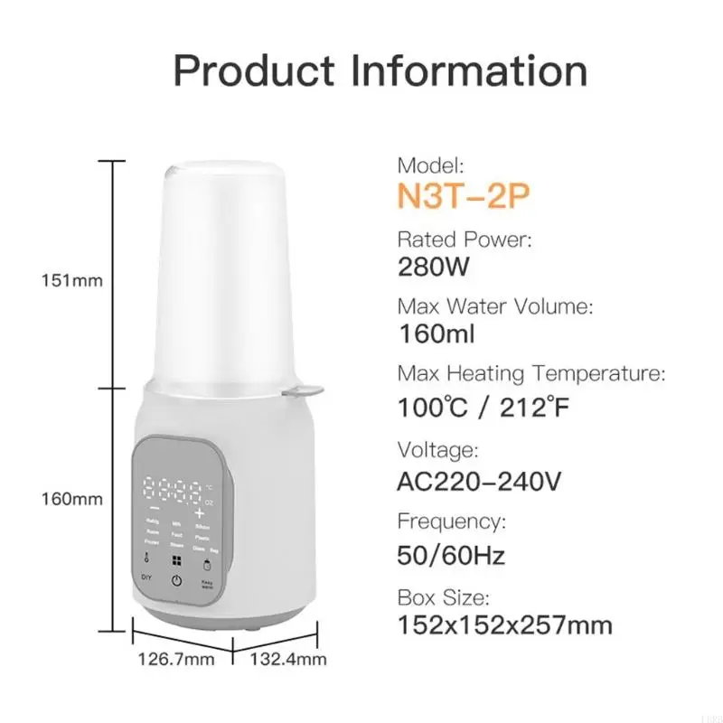 Portable Single Milk Bottle Warmer Sterilizer Keeps Milk Perfect Temperature L8RB