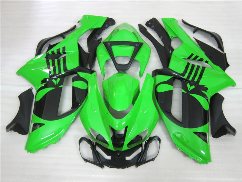 New fairings for Kawasaki 07 08 ZX6R fairing kits ZX-6R 2007 2008 Ninja 636 green black ghost  BS50