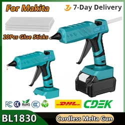 Turpow Cordless Hot Melta Gun For Makita BL1830 18V Battery Li-ion BL1815 BL1840 BL1850 Power tool Accessories With Glue Sticks