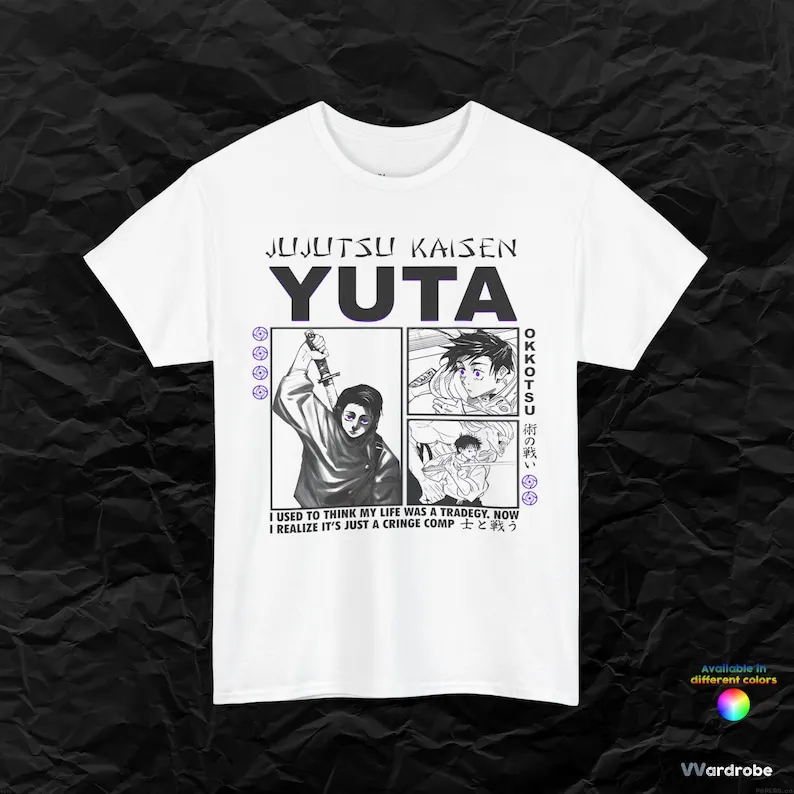 Yuta Okkotsu t-shirt - JJK inspired Sorcerer Manga Panel artwork - ''I used to think...'' heavy cotton anime t-shirt