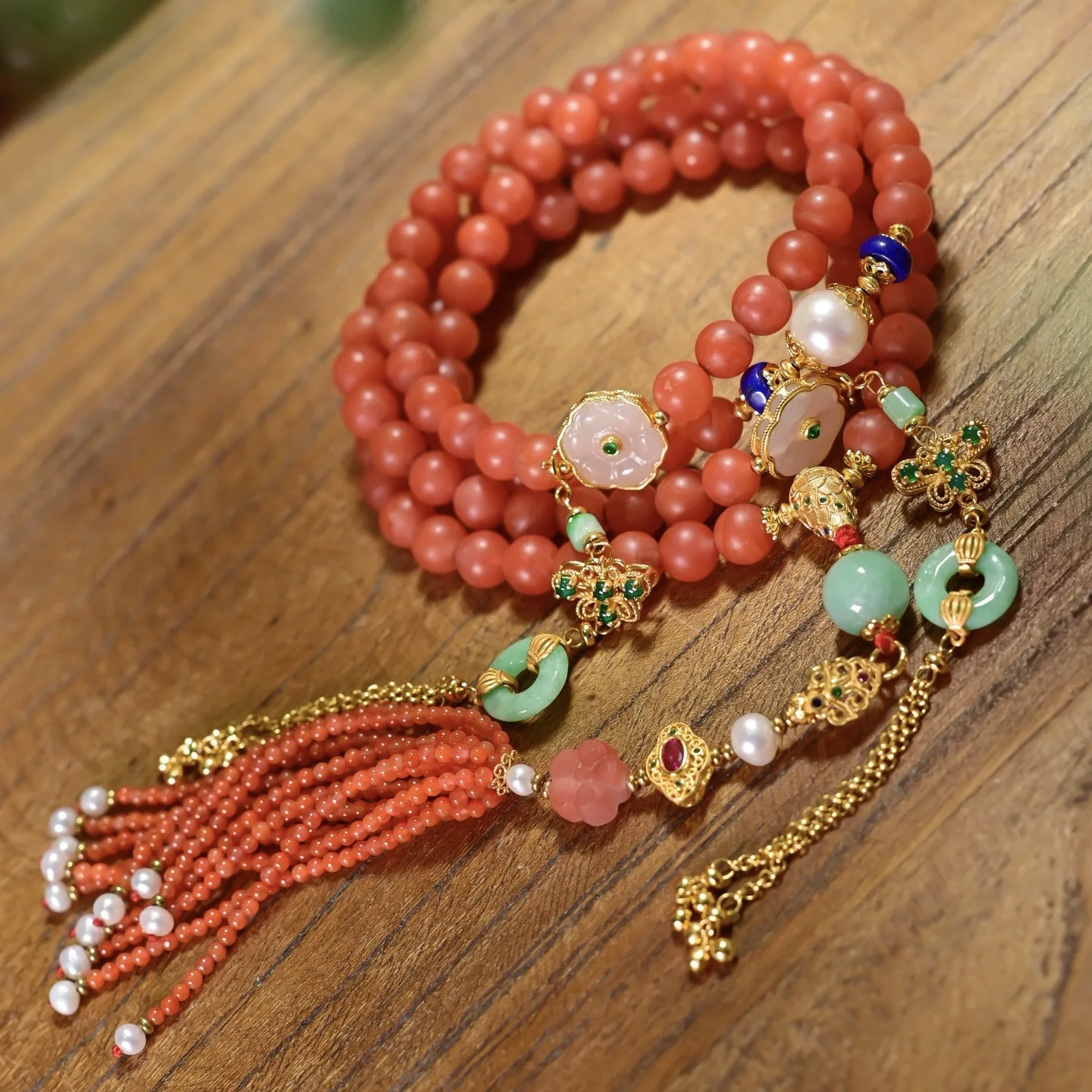 

108 бусин из натурального красного агата, длинное ожерелье, цепочка для свитера, пресноводный жемчуг, лазурит, нефрит Hetian, ювелирные изделия с несколькими драгоценными камнями, подарок