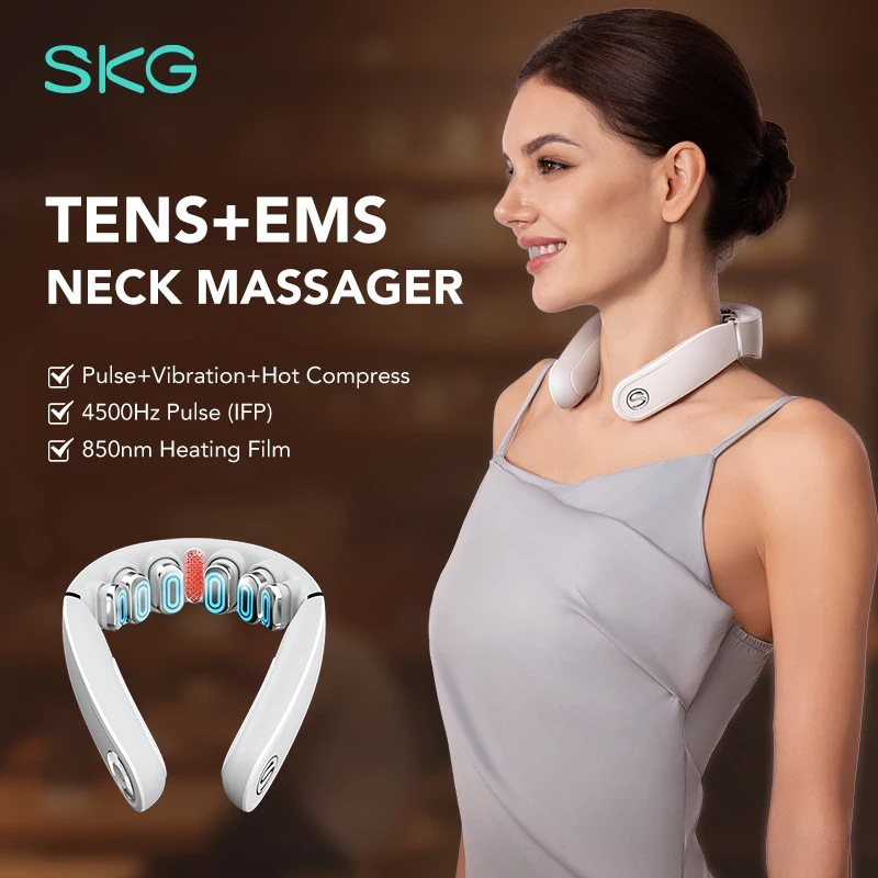 

Массажер для шеи SKG с глубоким массажем тканей, функцией нагрева, пульсаций и вибраций. Способствует улучшению кровообращения