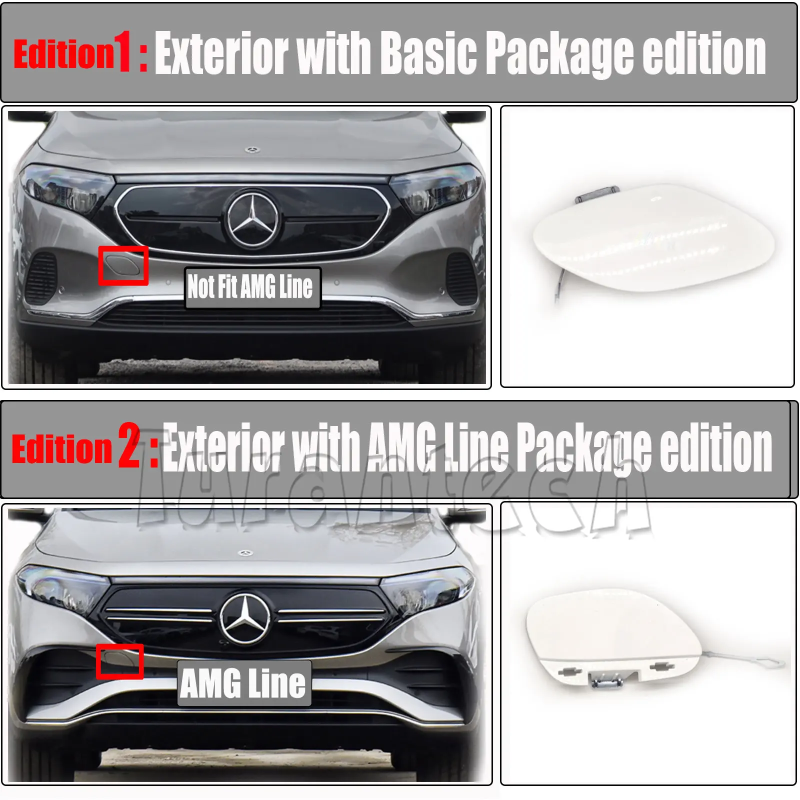 FRONT TOW COVER for Mercedes EQA-class W243 X243 EQA250 EQA260 EQA300 EQA350 EQA400 Hook Eye Cap 2438850301