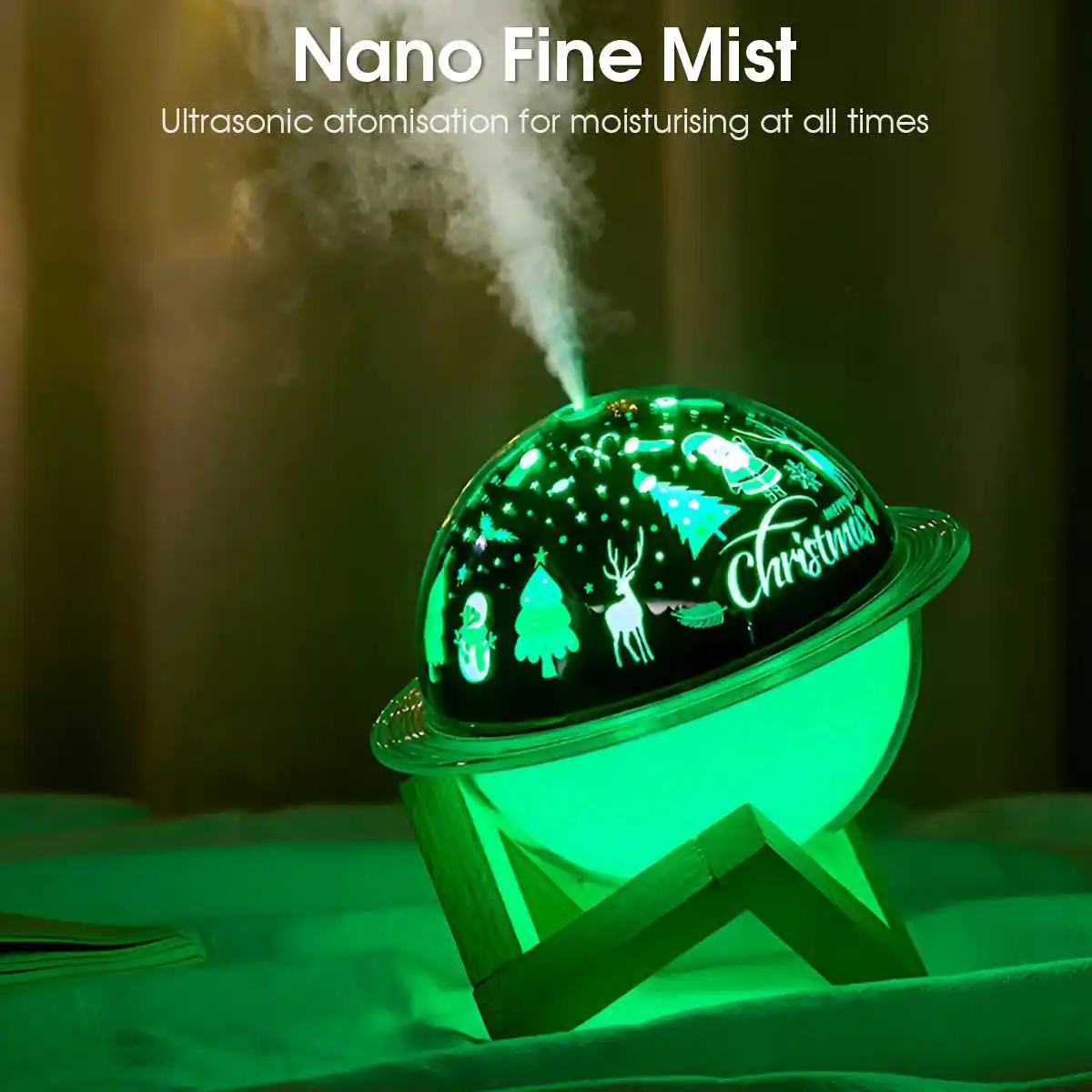 Colorful Light Water Capacity 250ml, White USB Data Cable Powered Humidifier Best Christmas Gift