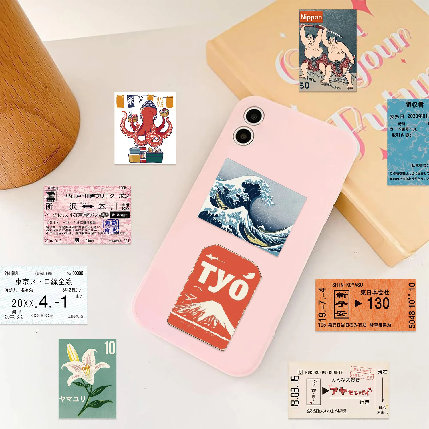 50PCS Japanese Style Cartoon Stickers Tourism Scenery Graffiti Decoration DIY Luggage Laptop Guitar Car Bike Decals Kids Toys