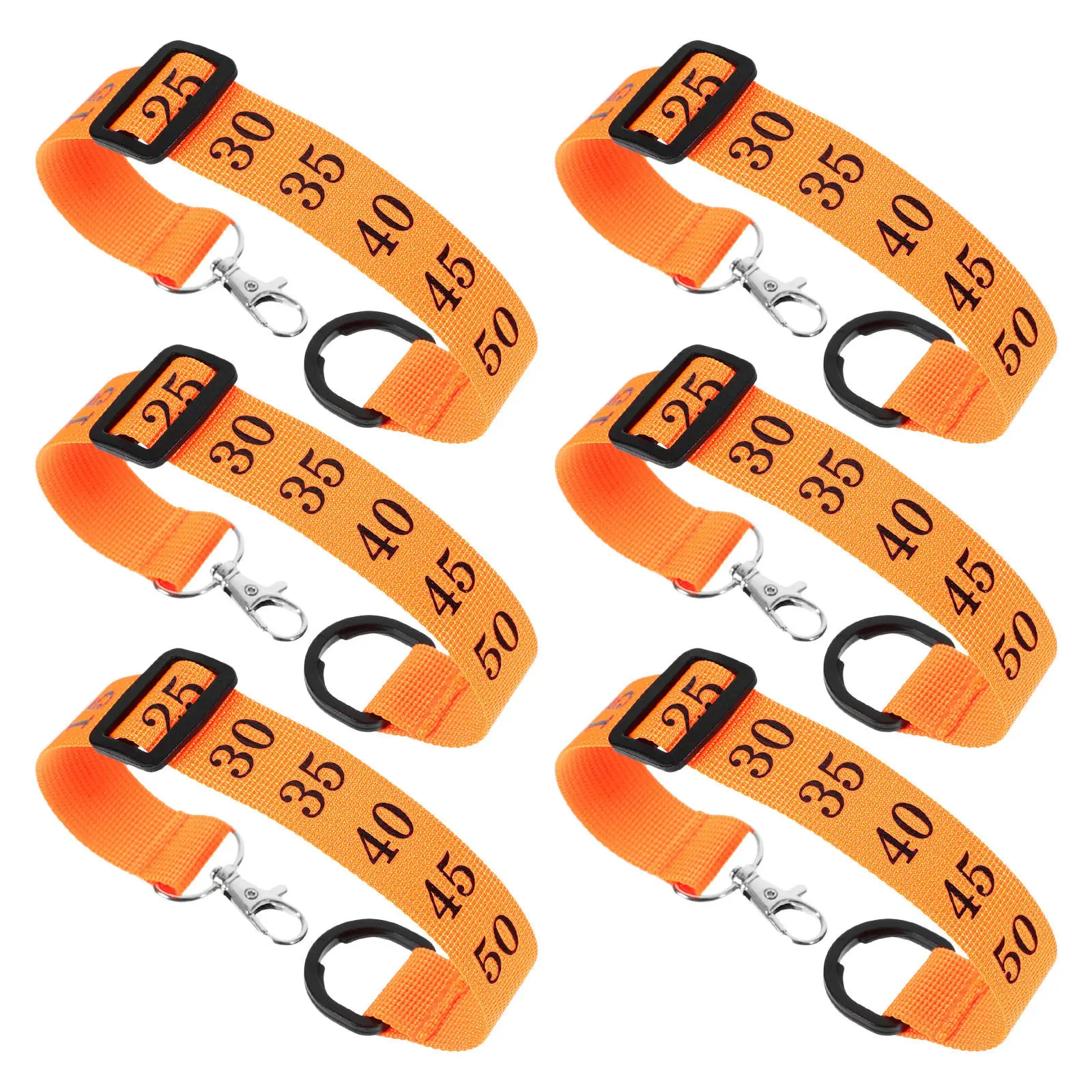 

6Pcs Orange Referee Chain Clips Heavy Duty Nylon Yardage Markers Adjustable Down Judge Gear for Sports Officials