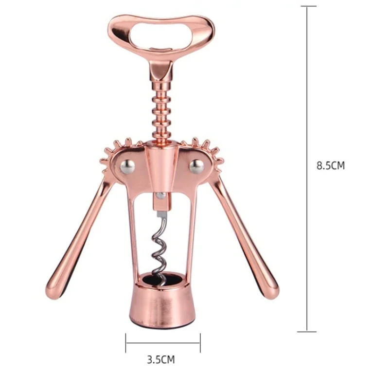 Rose Gold Wing Corkscrew Wine Beer Bottle Opener Utensils Kitchen Gadgets Multifunction Stainless Steel Wine Accessories 1pc