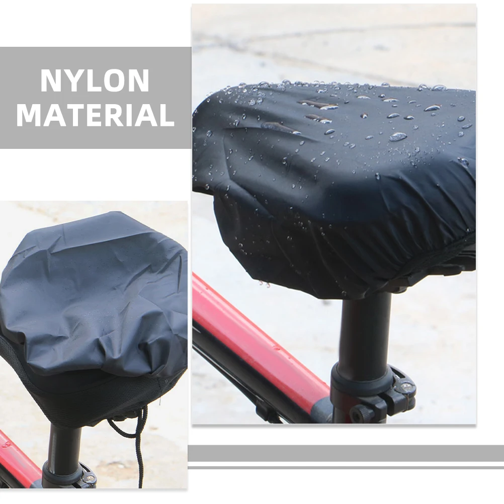 

2pcs Bike Cover Waterproof Bicycle Saddle Nylon Cover Saddle Cushion Protector Black Thunderstorm Outdoor Riding Supplies