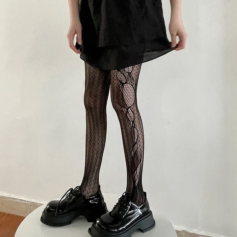 Sweet Retro Vine Pattern Hollow Mesh Pantyhose Women's Fishnet Stockings Japan JK Pantyhose Women's Sexy Stockings