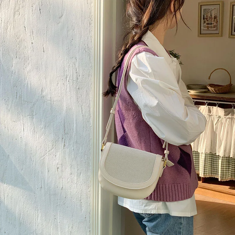 Luxury Brand Patchwork Canvas Bag Women 2023 Simple Fashion All-in-one Crossbody Square Purses And HandBag