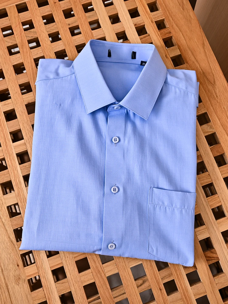 

High-End Business! Summer Men's Shirt Breathable Sweat-Wicking Color Thin Short Sleeve Standard Fit Youth Fashion